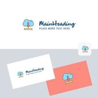 Cloud downloading vector logotype with business card template Elegant corporate identity Vector
