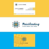 Beautiful Processor Logo and business card vertical Design Vector