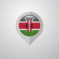 Map Navigation pointer with Kenya flag design vector