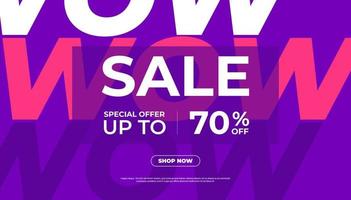 WOW Online sale special offer banner template. vector