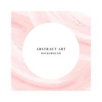 Minimal pink watercolor brush stroke splash with circle copy space. Luxury design banner. vector