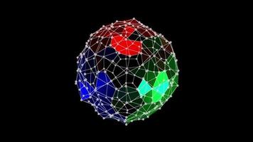futuristische, abstrakte Wireframe-Geometriestruktur - Schleife video