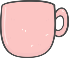 linda decoração de xícara de café rosa de natal desenhos animados desenho de mão png