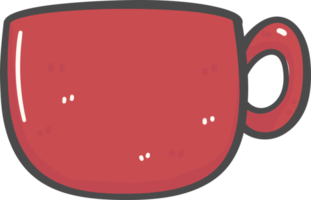 mignon noël rouge tasse à café décoration dessin animé doodle dessin à la main png