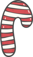 cute Christmas candy cane decoration cartoon doodle hand drawing png