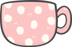 linda decoração de xícara de café rosa de natal desenhos animados desenho de mão png