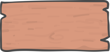 tablero de madera marrón forma rectangular dibujo de dibujos animados de garabato simple png