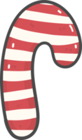 cute Christmas candy cane decoration cartoon doodle hand drawing png