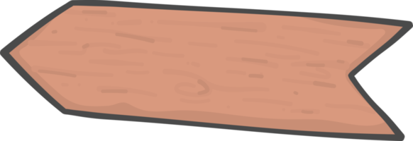 deux panneaux de signalisation en bois brun forme de flèche dessin de dessin animé simple doodle png