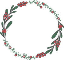 cute doodle Christmas wreath hand drawn png