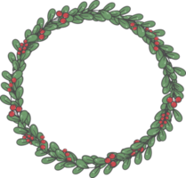 cute doodle Christmas wreath hand drawn png