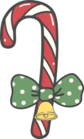 cute Christmas candy cane decoration cartoon doodle hand drawing png