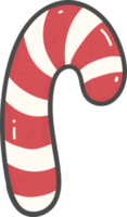 cute Christmas candy cane decoration cartoon doodle hand drawing png
