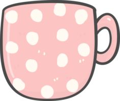 cute Christmas pink coffee cup decoration cartoon doodle hand drawing png