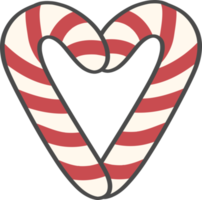 cute Christmas candy cane decoration cartoon doodle hand drawing png