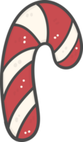 cute Christmas candy cane decoration cartoon doodle hand drawing png