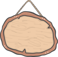 bruin houten teken bord ronde vorm hangende gemakkelijk tekening tekenfilm tekening png