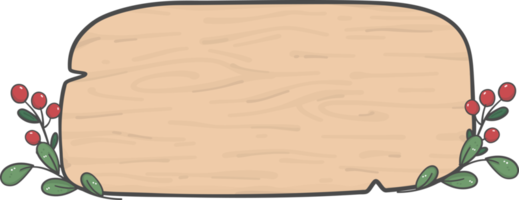 Marrone di legno cartello tavola rettangolare forma semplice scarabocchio cartone animato disegno png