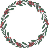 cute doodle Christmas wreath hand drawn png