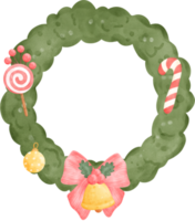 cute Christmas wreath cartoon watercolour png