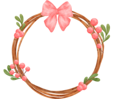 cute Christmas wreath cartoon watercolour png