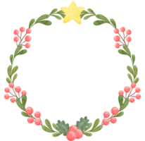 cute Christmas wreath cartoon watercolour png