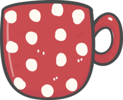 mignon noël rouge tasse à café décoration dessin animé doodle dessin à la main png