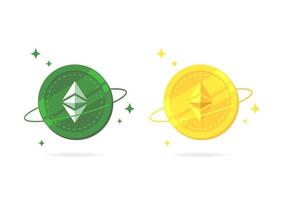 ethereum clásico, etc. icono plano aislado sobre fondo blanco. vector