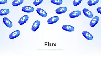 Flux coin falling from the sky. Flux cryptocurrency concept banner background. vector