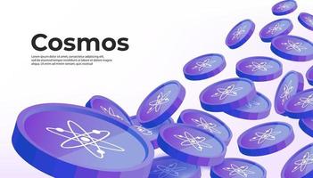 Cosmos ATOM cryptocurrency concept banner background. vector