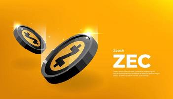 Zcash ZEC coin cryptocurrency concept banner background. vector