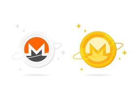 Monero XMR coin flat icon isolated on white background. vector