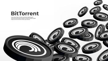 BitTorrent Token BTT cryptocurrency concept banner background. vector