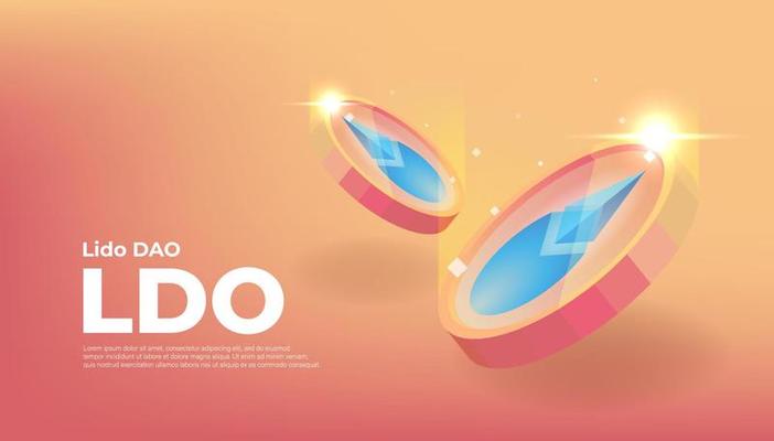Lido DAO LDO coin cryptocurrency concept banner background.