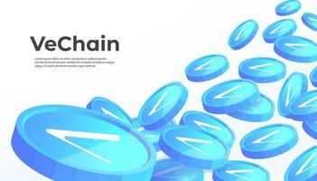 VeChain VET cryptocurrency concept banner background. vector