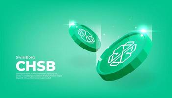 SwissBorg CHSB coin cryptocurrency concept banner background. vector