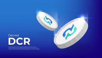 Decred DCR coin cryptocurrency concept banner background. vector