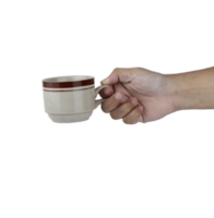 mão segurando um copo de xícara png