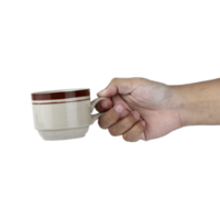 mão segurando um copo de xícara png