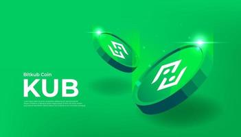 Bitkub Coin banner. KUB coin cryptocurrency concept banner background. vector