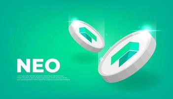 NEO coin cryptocurrency concept banner background. vector