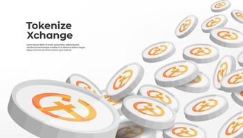 Tokenize Xchange TKX cryptocurrency concept banner background. vector