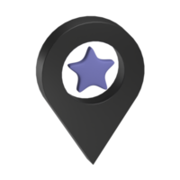 ícone 3d de localização preta png