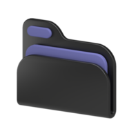 black folder 3d icon png