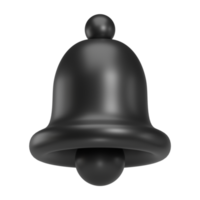 icono de campana negra 3d png