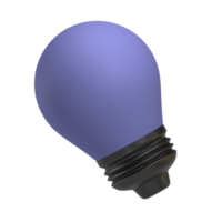 ícone 3d de lâmpada azul png
