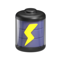 black battery full 3d icon png