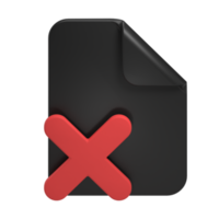 black delete sheet 3d icon png