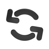 schwarzes 3D-Symbol aktualisieren png