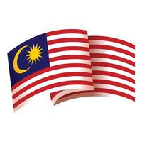 Malaysia freedom icon cartoon vector. Country flag vector